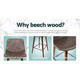 Pair of Artiss bentwood walnut bar stools in styled setting — Allure Home Collections