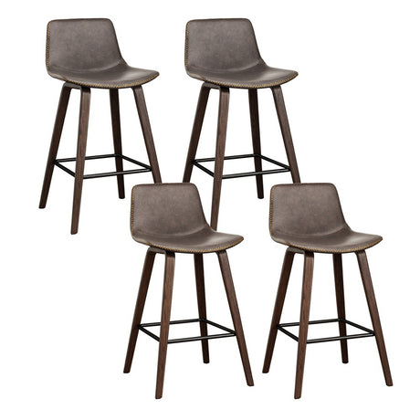 Artiss vintage leather wooden bar stools set of 4 — Allure Home Collections