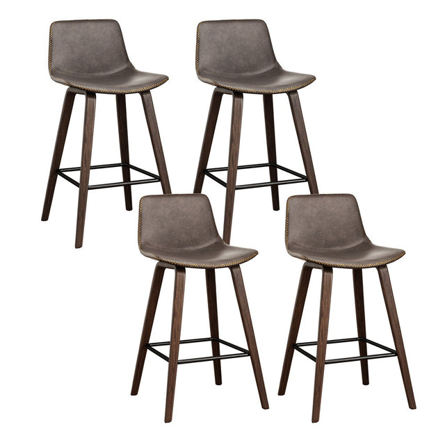 Artiss vintage leather wooden bar stools set of 4 — Allure Home Collections