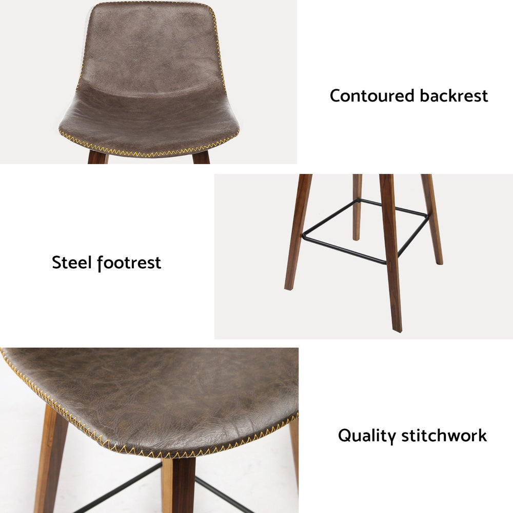 Set of 4 Artiss vintage wooden bar stools at kitchen counter — Allure Home Collections