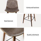 Set of 4 Artiss vintage wooden bar stools at kitchen counter — Allure Home Collections