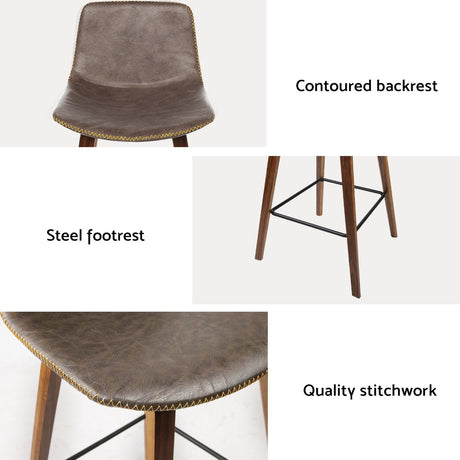 Set of 4 Artiss vintage wooden bar stools at kitchen counter — Allure Home Collections