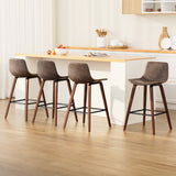 Four Artiss vintage wooden bar stools in cafe-style setting — Allure Home Collections