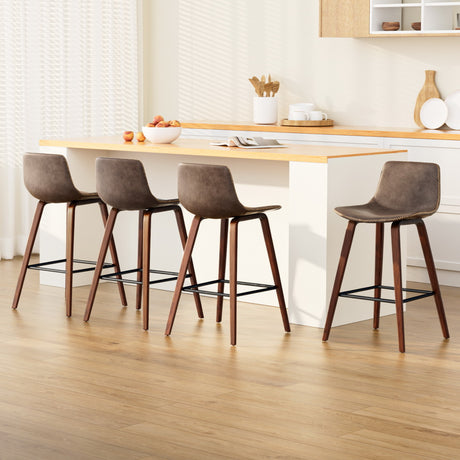 Four Artiss vintage wooden bar stools in cafe-style setting — Allure Home Collections