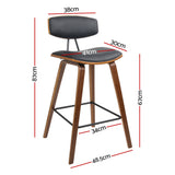 Two Artiss leather padded bar stools with backrest at kitchen counter — Allure Home Collections