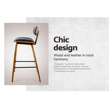 Artiss bar stool leather seat and backrest upholstery close-up — Allure Home Collections