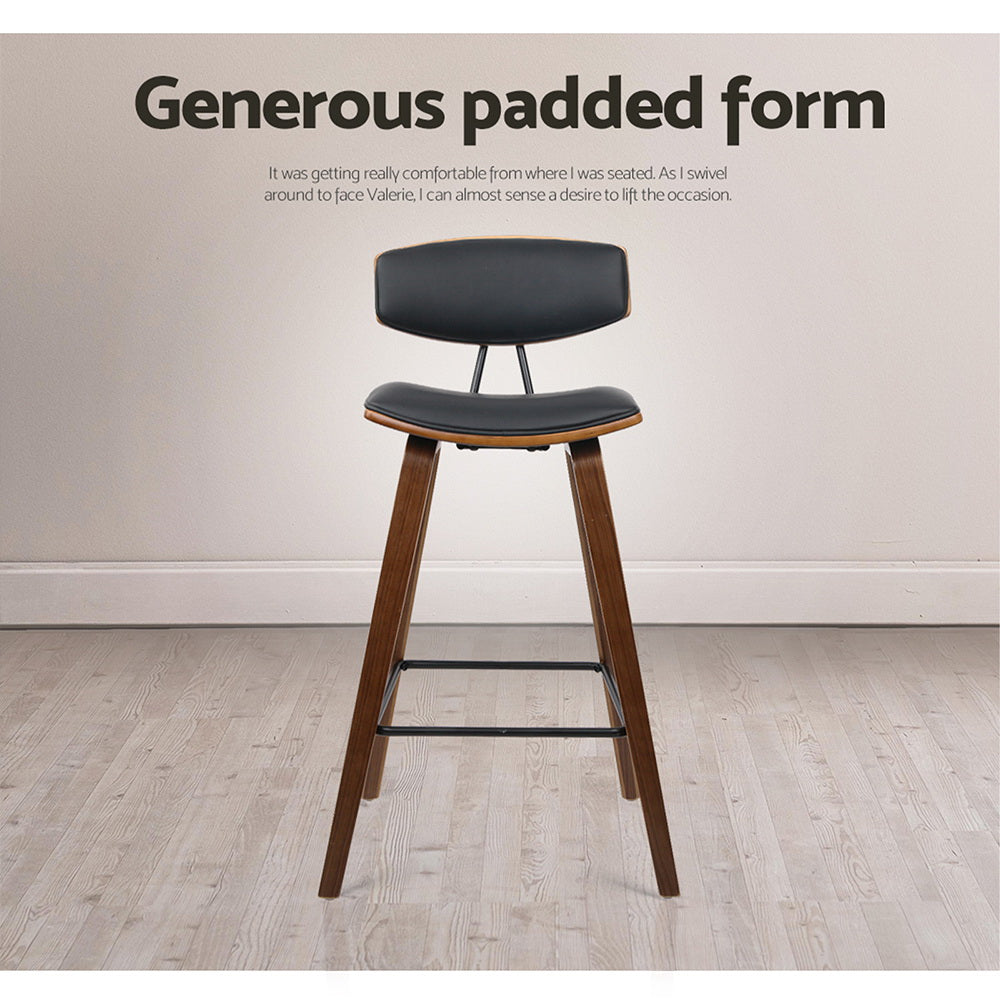 Artiss bar stool walnut leg and footrest detail — Allure Home Collections
