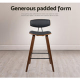Artiss bar stool walnut leg and footrest detail — Allure Home Collections