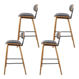 Side profile of Artiss Bentwood bar stool showing curved bentwood frame — Allure Home Collections
