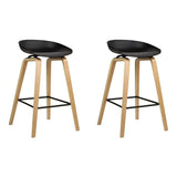 London Bridge black wooden bar stool with moulded seat at a kitchen counter