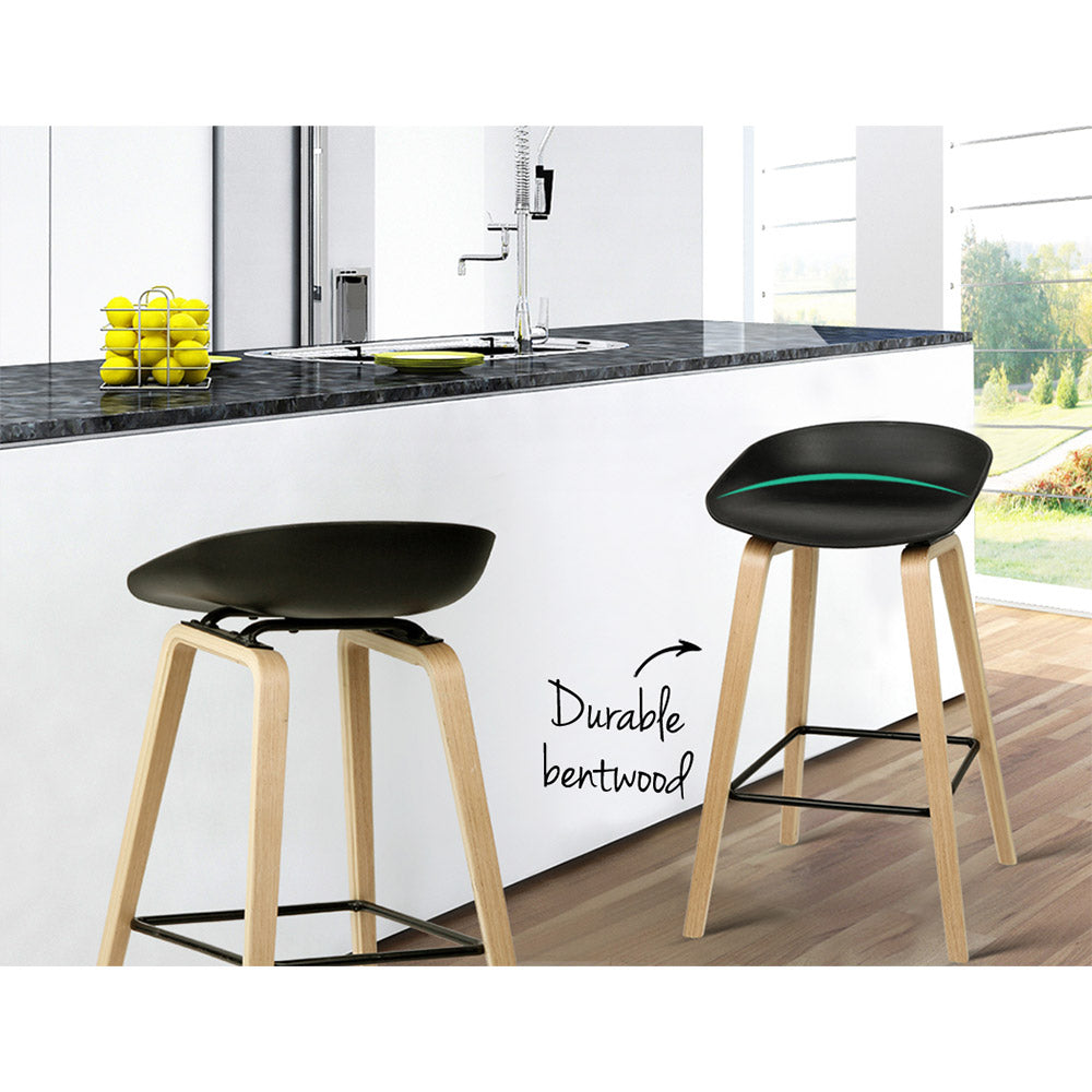 Artiss wooden bar stool seat and frame detail close-up — Allure Home Collections