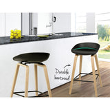Artiss wooden bar stool seat and frame detail close-up — Allure Home Collections