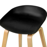 Side profile of Artiss black wooden bar stool showing clean profile — Allure Home Collections