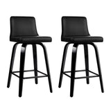 Artiss swivel leather bar stools set of 2 with wooden frame — Allure Home Collections