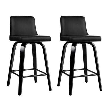Artiss swivel leather bar stools set of 2 with wooden frame — Allure Home Collections