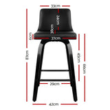 Artiss swivel leather bar stool wooden base and leather seat detail — Allure Home Collections