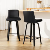 Artiss swivel leather bar stool wooden frame and footrest detail — Allure Home Collections