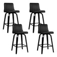 Balcombe black swivel wooden bar stool with padded seat in a modern kitchen