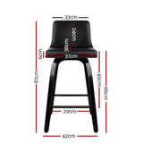Artiss leather swivel bar stool vintage wooden frame and leather seat detail — Allure Home Collections