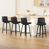 Four Artiss leather swivel wooden bar stools in styled setting — Allure Home Collections