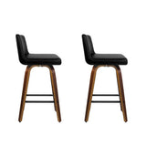 Pair of Artiss swivel leather wooden bar stools in contemporary kitchen — Allure Home Collections