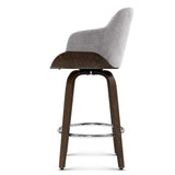 Rye Velvet Bar Stool, Grey