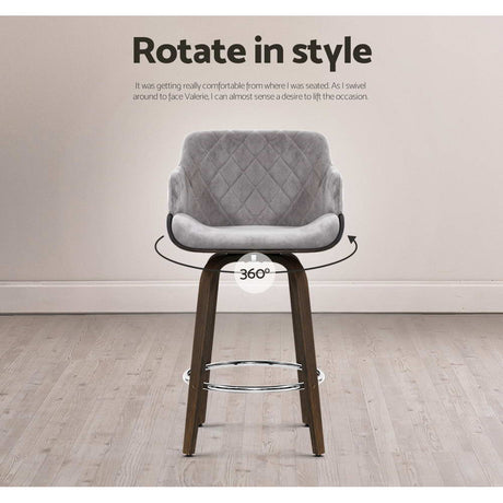 Artiss Velvet Padded Swivel Bar Stool