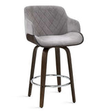 Rye Velvet Bar Stool, Grey