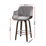 Rye Velvet Bar Stool, Grey 4pcs