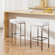 Artiss white PU leather padded bar stools set of 2 with metal base — Allure Home Collections