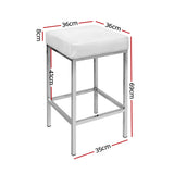 Artiss white bar stool PU leather seat and thick foam padding detail — Allure Home Collections