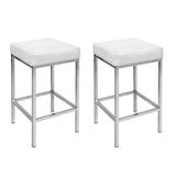 Artiss white bar stool footrest and metal base detail — Allure Home Collections