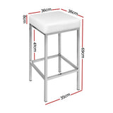 Artiss white bar stool leather seat and chrome metal leg detail — Allure Home Collections