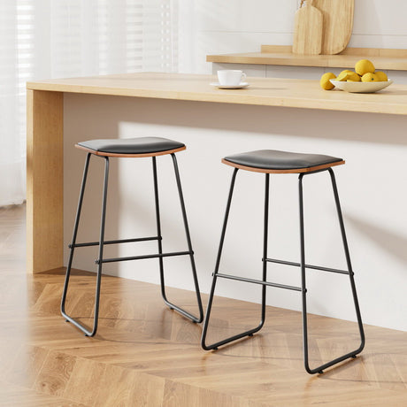 Artiss minimalist metal bar stools set of 2 for kitchen counter — Allure Home Collections