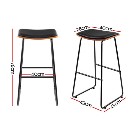 Artiss minimalist metal bar stool seat and frame detail — Allure Home Collections