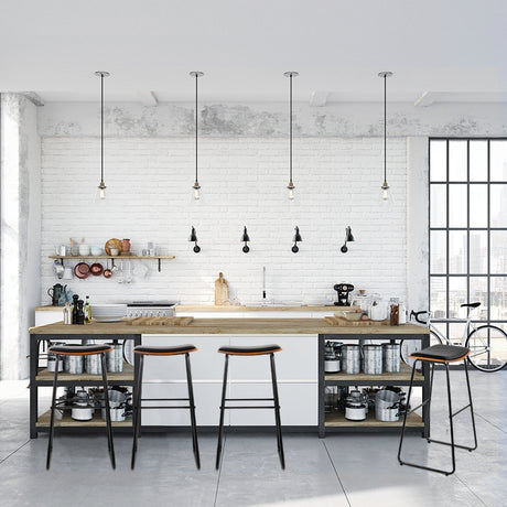 Pair of Artiss metal bar stools in contemporary kitchen — Allure Home Collections