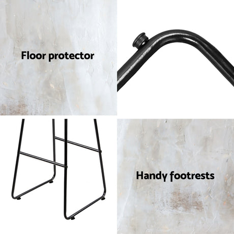 Artiss minimalist metal bar stool footrest and base detail — Allure Home Collections