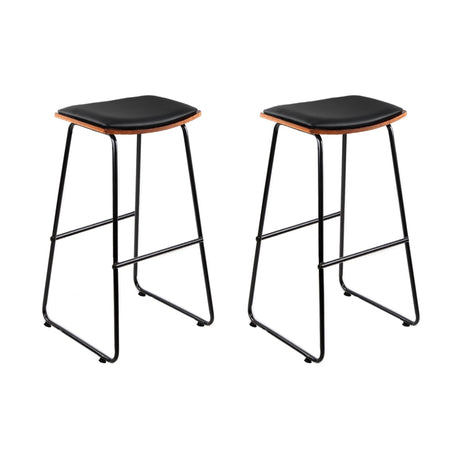 Two Artiss metal bar stools at white kitchen island — Allure Home Collections