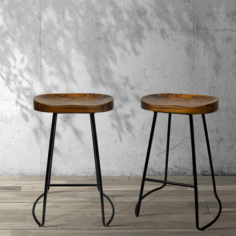 Pair of Artiss industrial tractor seat bar stools in kitchen setting — Allure Home Collections