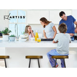 Side profile of Artiss tractor seat bar stool showing industrial frame — Allure Home Collections