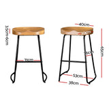 Artiss tractor seat bar stool wooden seat and industrial frame detail — Allure Home Collections