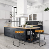 Side profile of Artiss tractor seat bar stool showing industrial frame — Allure Home Collections
