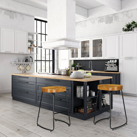 Side profile of Artiss tractor seat bar stool showing industrial frame — Allure Home Collections