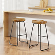 Cape Schanck wooden tractor bar stool 2pcs set with black metal legs 75cm at a kitchen bar