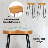 Cape Schanck Tractor Bar Stool, Wooden 75cm 2pcs