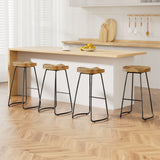 Artiss tractor seat bar stool pine wood seat and industrial steel frame detail — Allure Home Collections