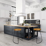 Artiss tractor seat bar stool natural pine seat close-up — Allure Home Collections