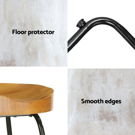 Artiss tractor seat bar stool industrial steel base and footrest detail — Allure Home Collections