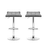 Two Artiss linen gas lift bar stools at kitchen counter — Allure Home Collections
