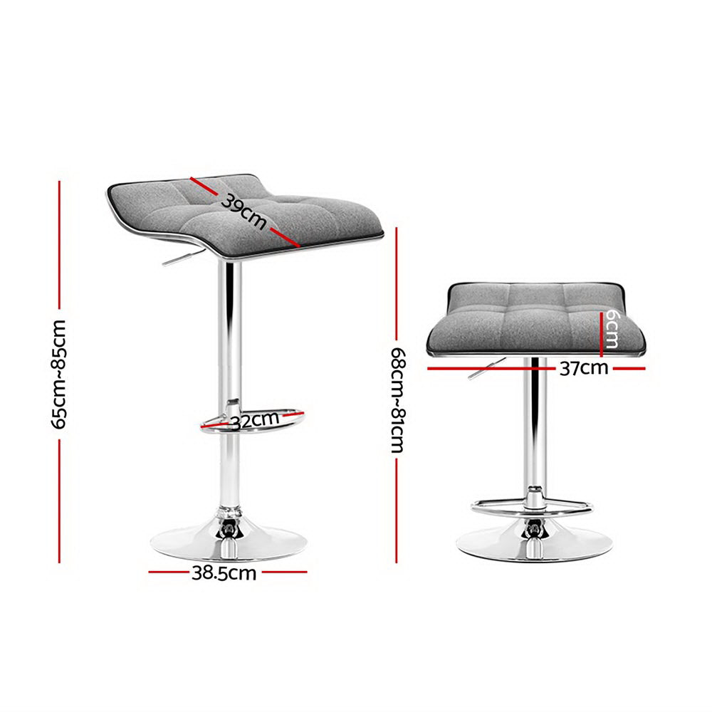 Artiss linen bar stool faux linen seat and gas lift detail — Allure Home Collections